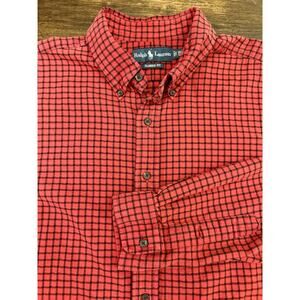 Polo Ralph Lauren Buffalo Plaid Shirt XLT XL Tall Red Black Button Down